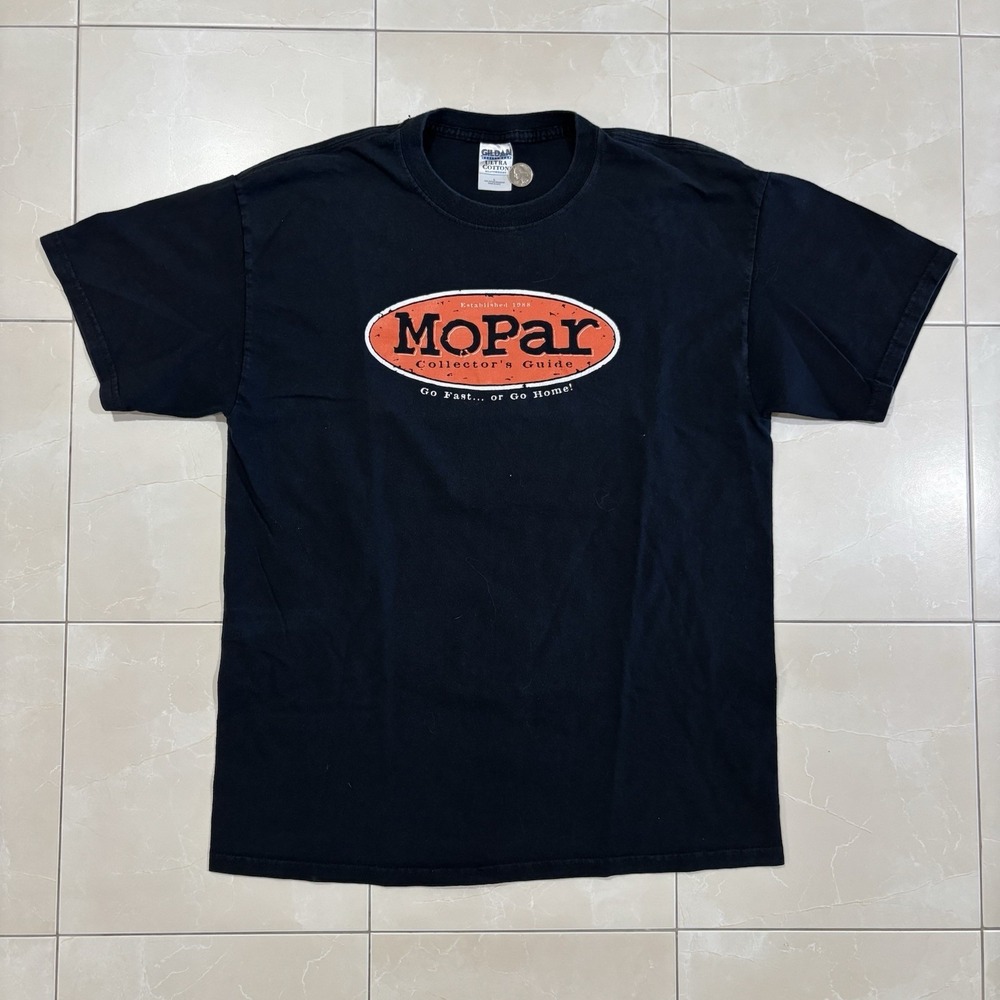 Vintage Mopar Engine T Shirt Black Faded Hot Rod Racing Tee Men's Large Y2K